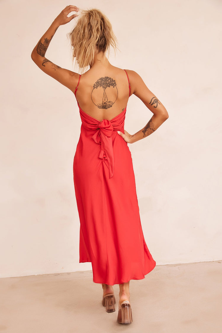 Affectionate Love Midi Dress - Red for women