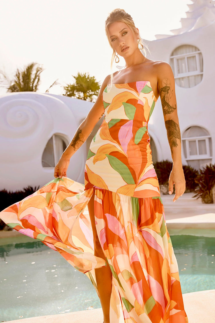 All For Her Maxi Dress - Orange Multi for women