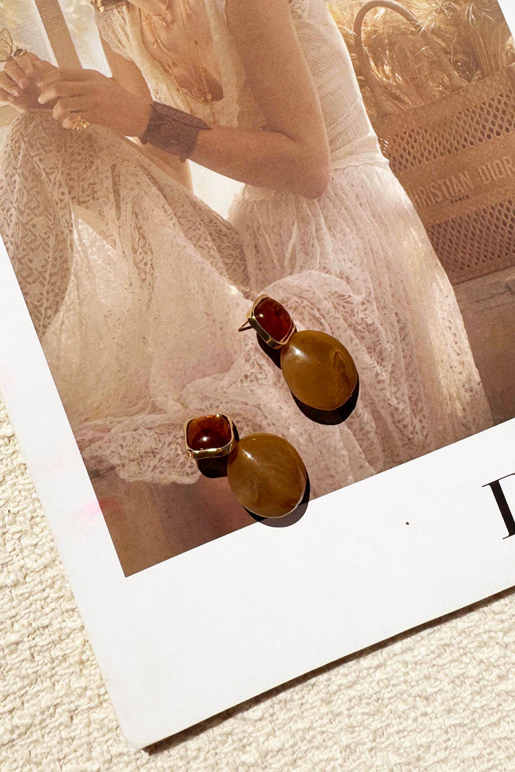 Amber Dusk Earrings - Brown for women