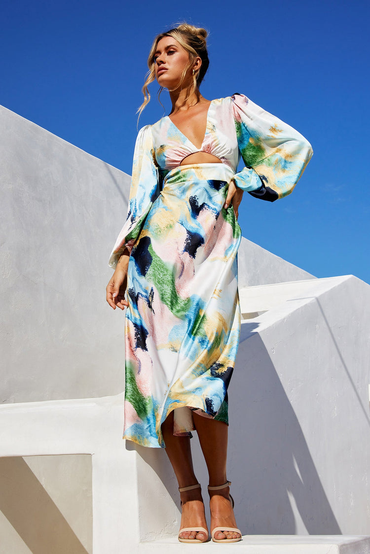 Angel Eyes Midi Dress - Multi for women