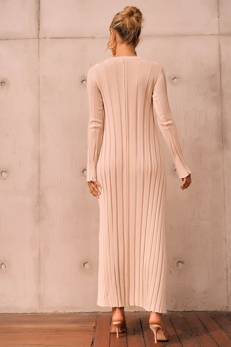 Astoria Knit Maxi Dress - Beige for women