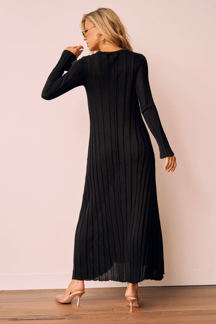 Astoria Knit Maxi Dress - Black for women