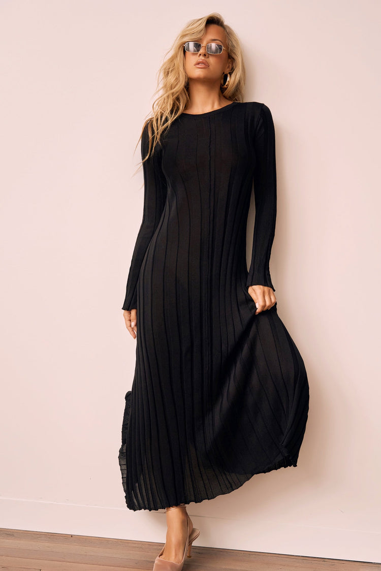 Astoria Knit Maxi Dress - Black for women