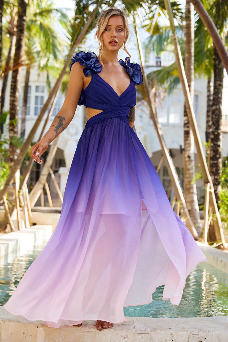 At Last Maxi Dress - Navy Pink for women