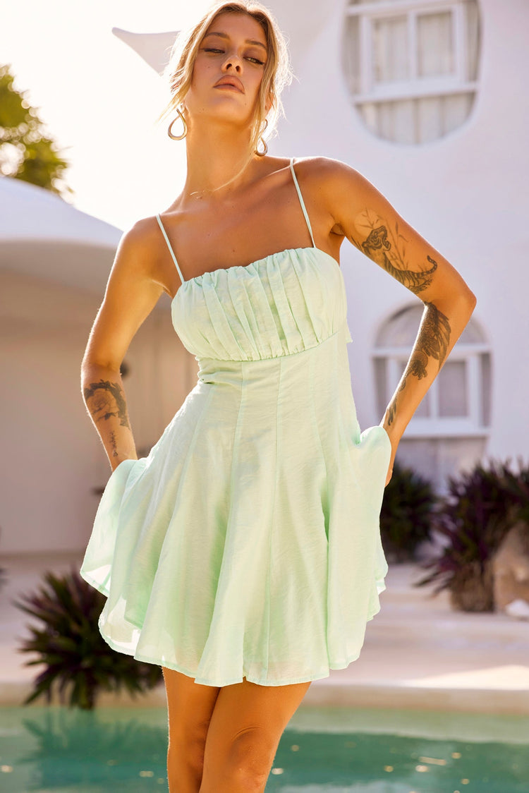Bali Seashell Mini Dress - Mint for women