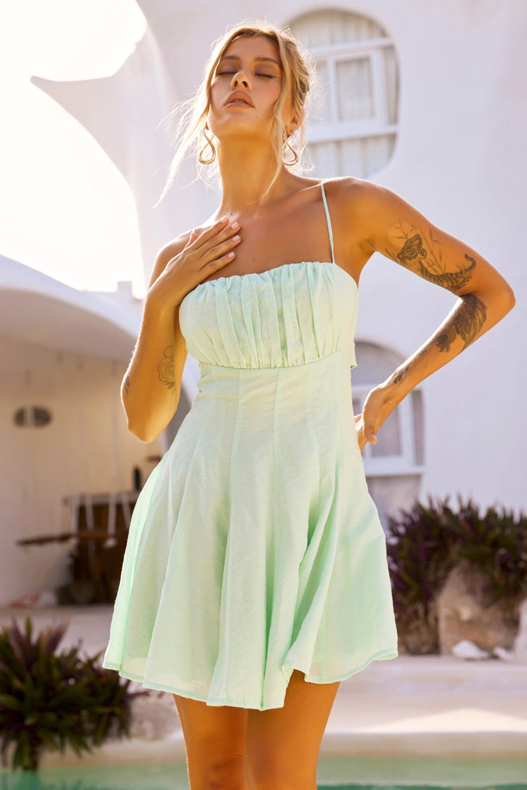 Bali Seashell Mini Dress - Mint for women