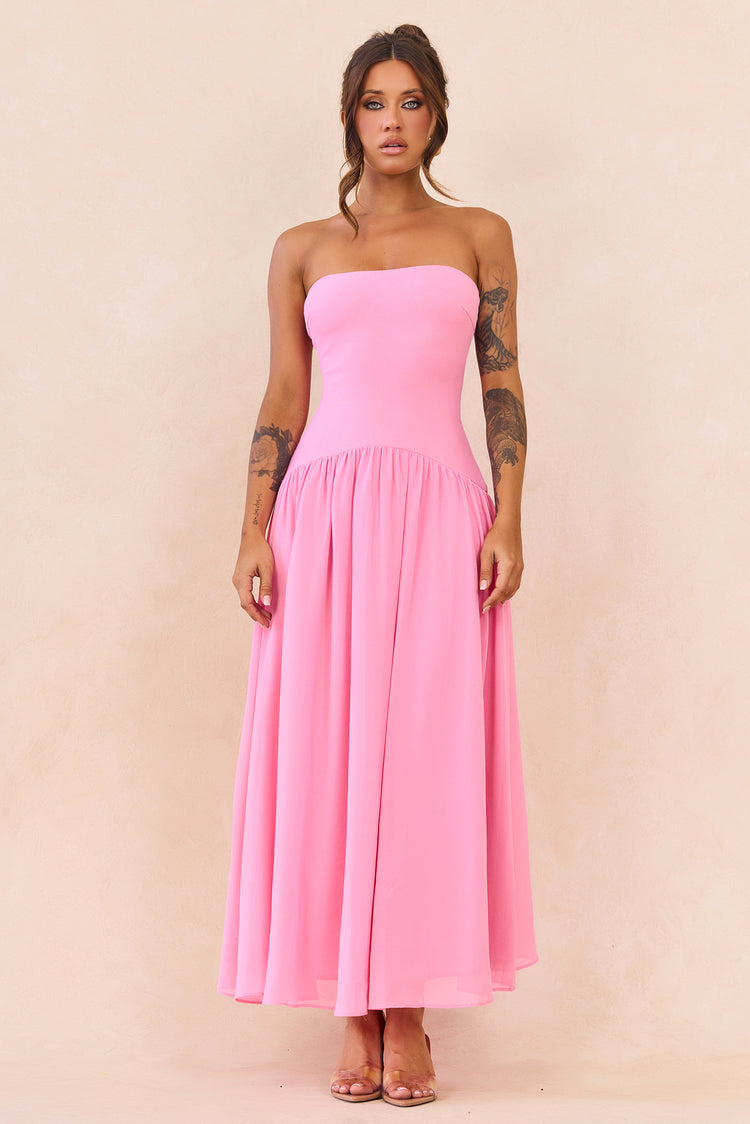 Bare Grace Strapless Maxi Dress - Pink for women