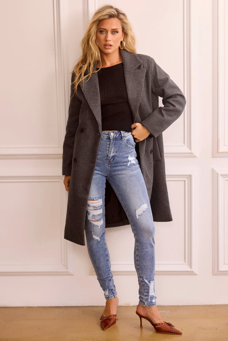 Beautiful Escape Coat - Charcoal for women
