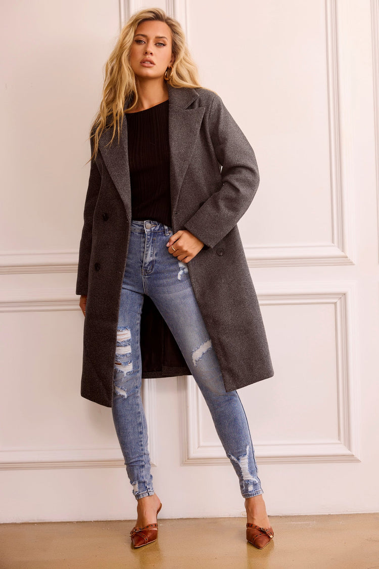 Beautiful Escape Coat - Charcoal for women