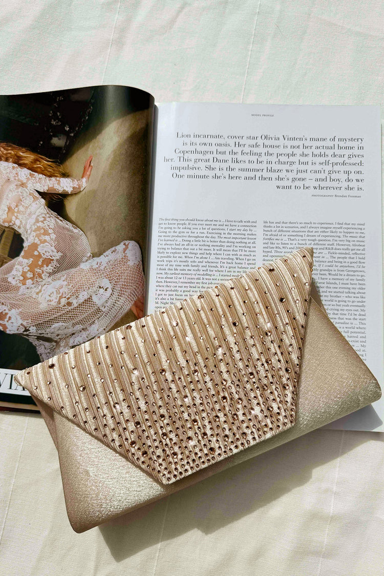 Bejeweled Clutch Bag - Champagne for women