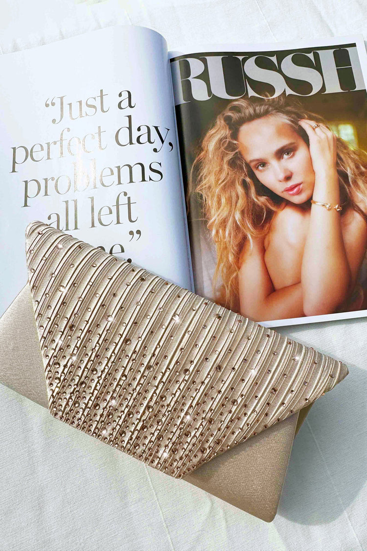 Bejeweled Clutch Bag - Champagne for women