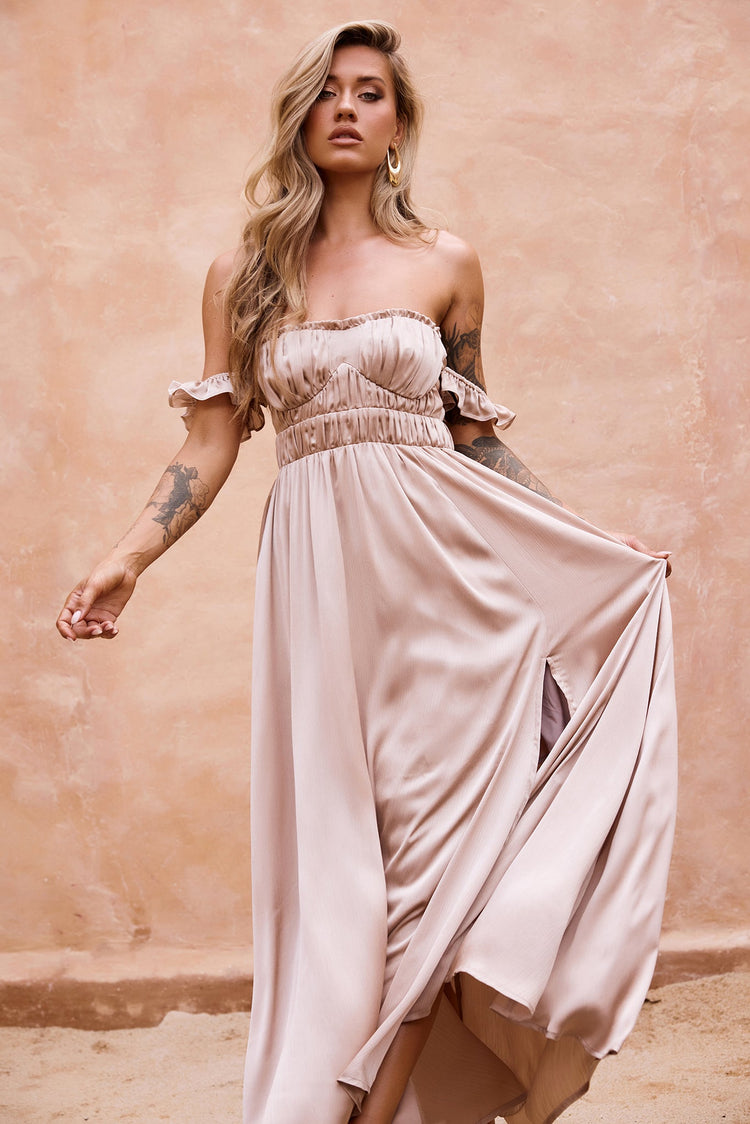 Best Night Maxi Dress - Champagne for women