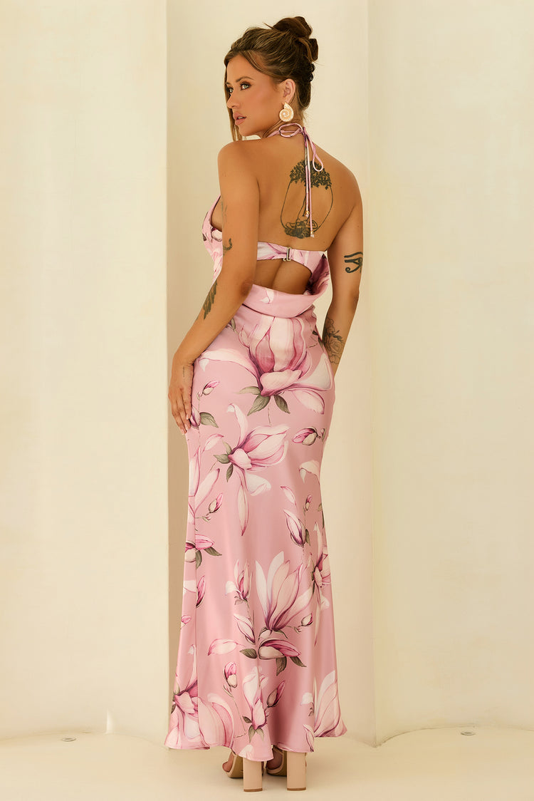 Bloom Baby Satin Maxi Dress - Blush for women