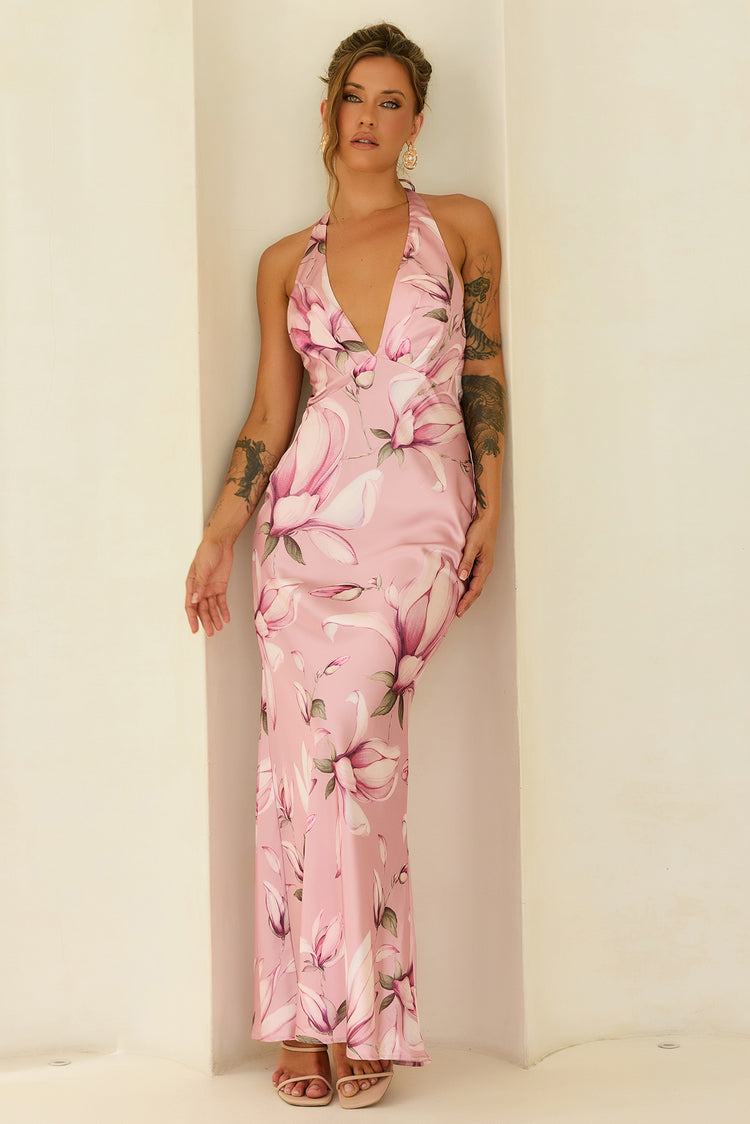 Bloom Baby Satin Maxi Dress - Blush for women