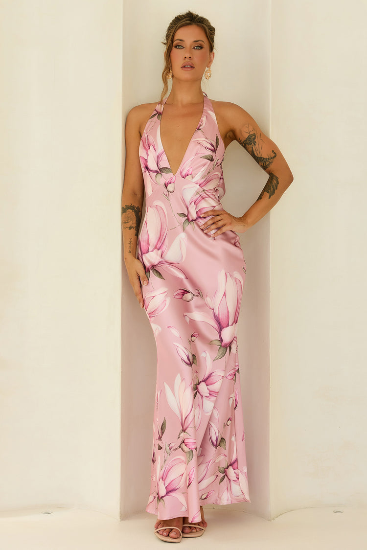 Bloom Baby Satin Maxi Dress - Blush for women