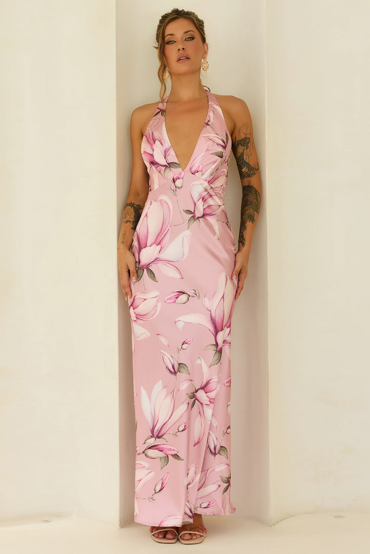Bloom Baby Satin Maxi Dress - Blush for women