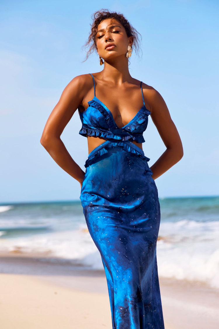 Bohemian Nights Maxi Dress - Blue for women