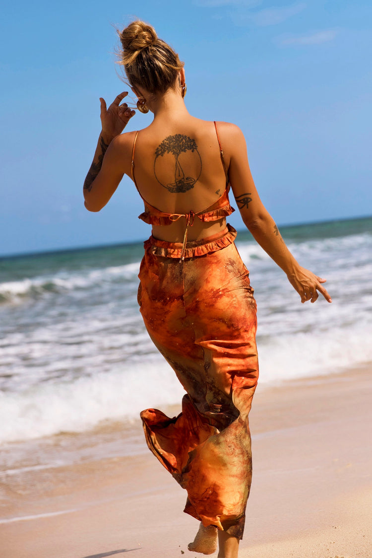 Bohemian Nights Maxi Dress - Orange for women
