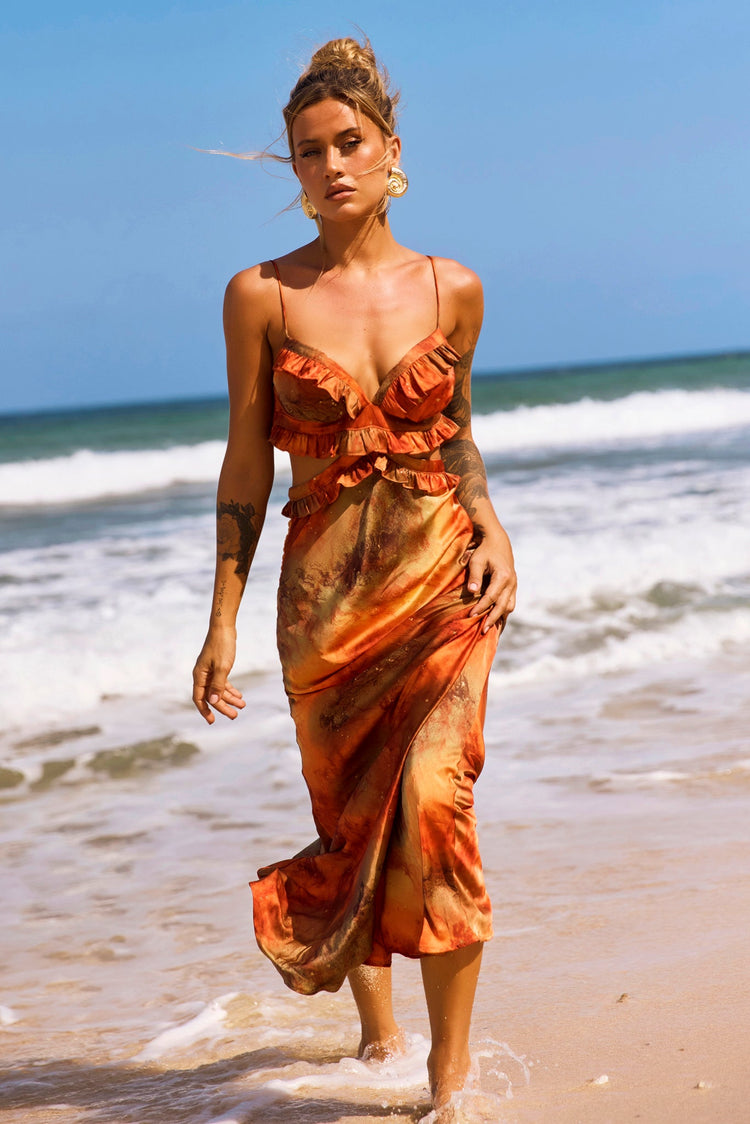 Bohemian Nights Maxi Dress - Orange for women