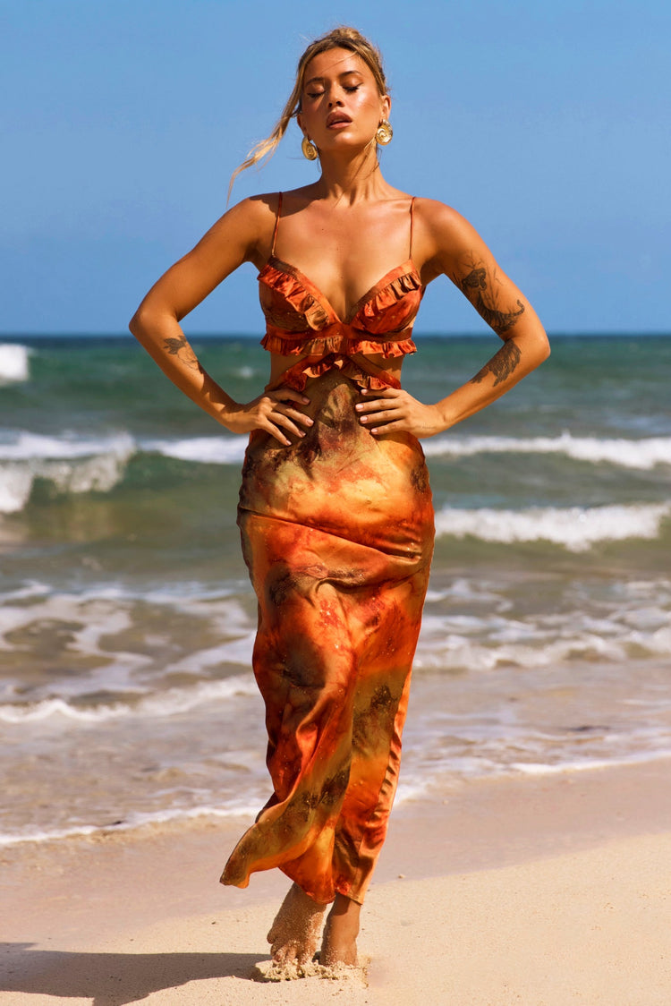 Bohemian Nights Maxi Dress - Orange for women