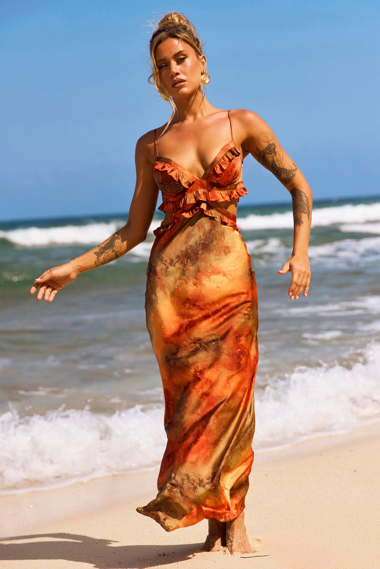 Bohemian Nights Maxi Dress - Orange for women
