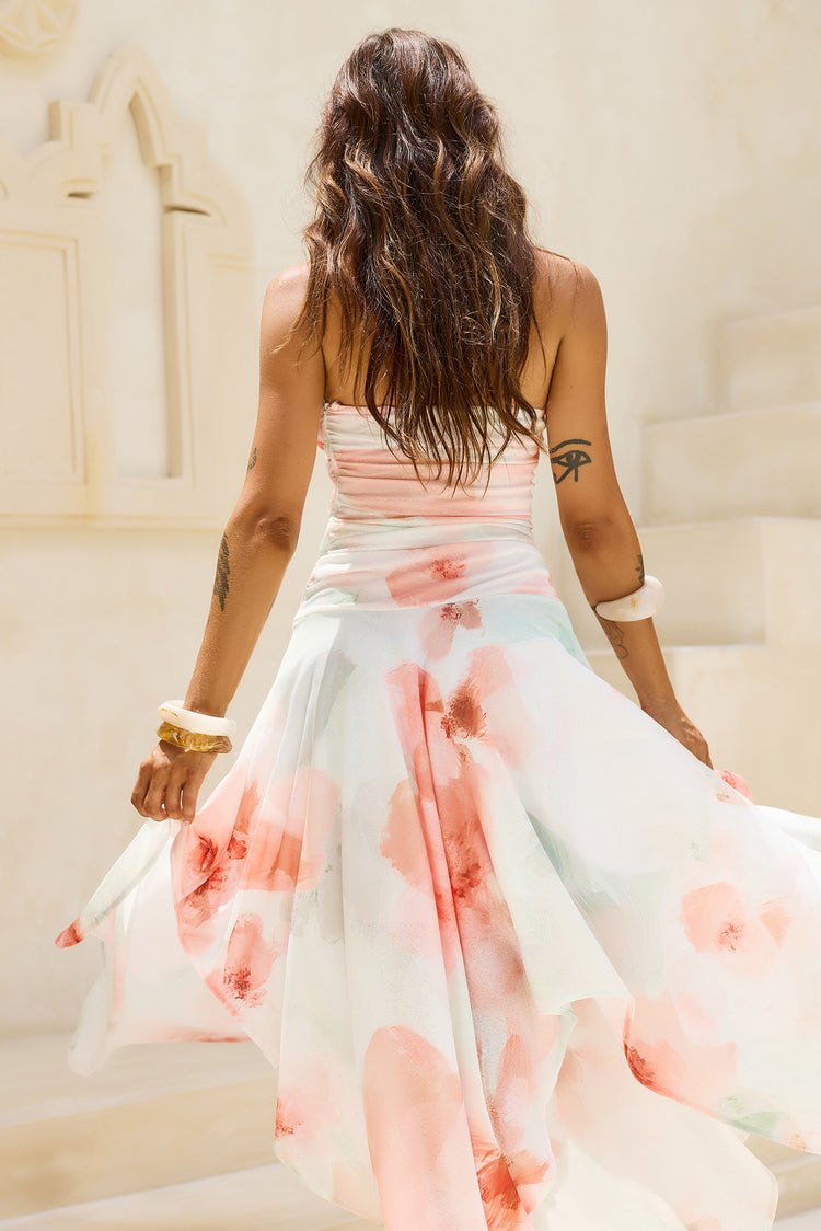 Bridge To Wonderland Jersey Maxi Dress - Peach Green for women