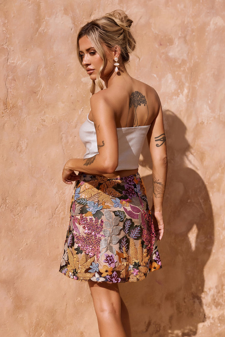 Cabo Mini Skirt - Black Multi for women