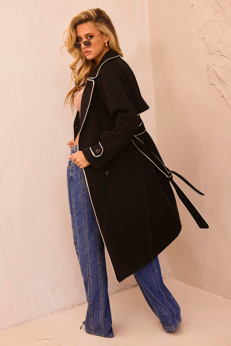 Calla Lilly Trench Coat - Black for women