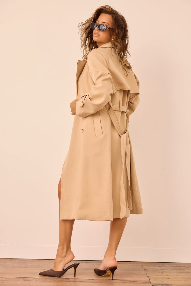Calla Lilly Trench Coat - Camel for women
