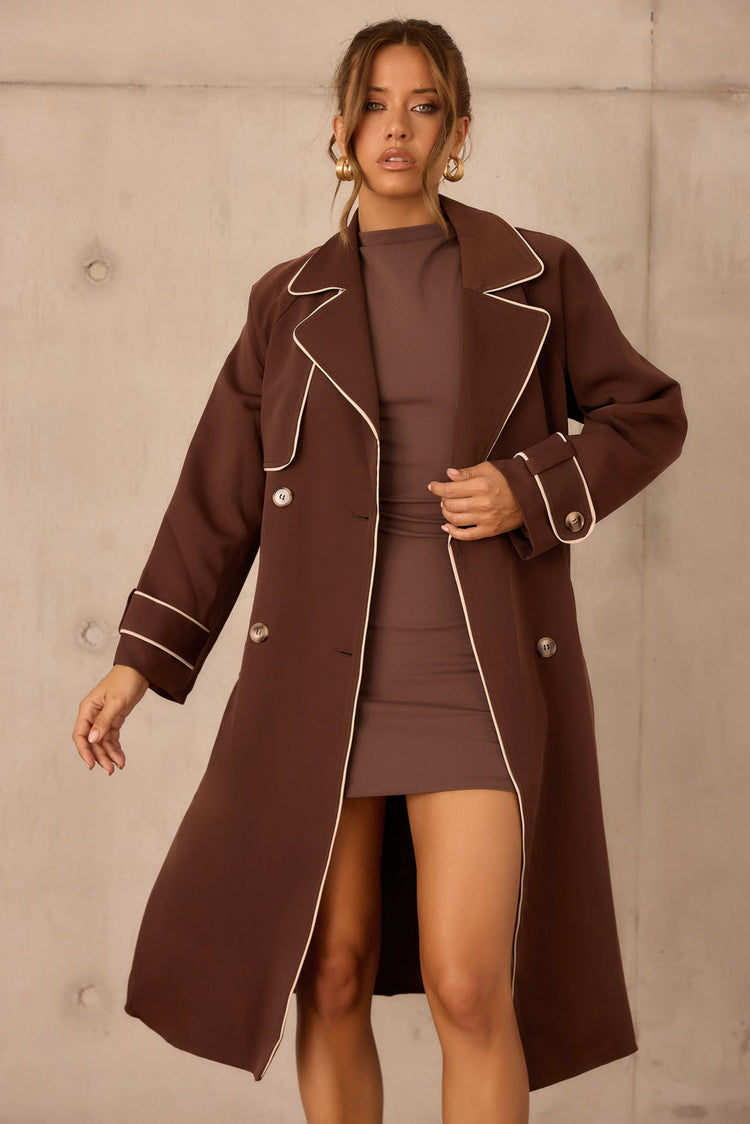 Calla Lilly Trench Coat - Espresso for women