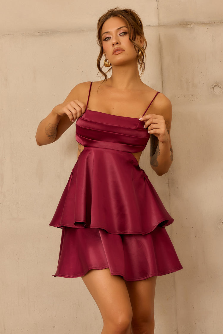 Carmen Mini Dress - Plum for women