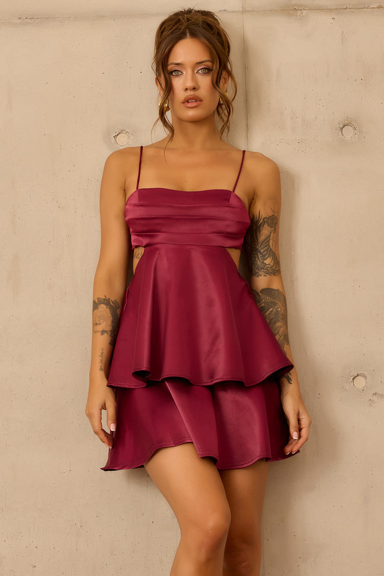 Carmen Mini Dress - Plum for women