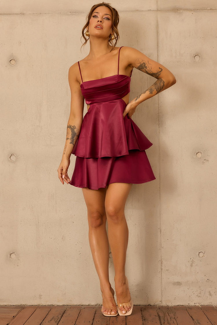 Carmen Mini Dress - Plum for women