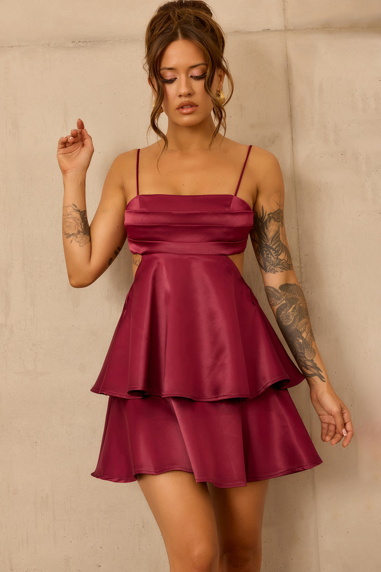 Carmen Mini Dress - Plum for women
