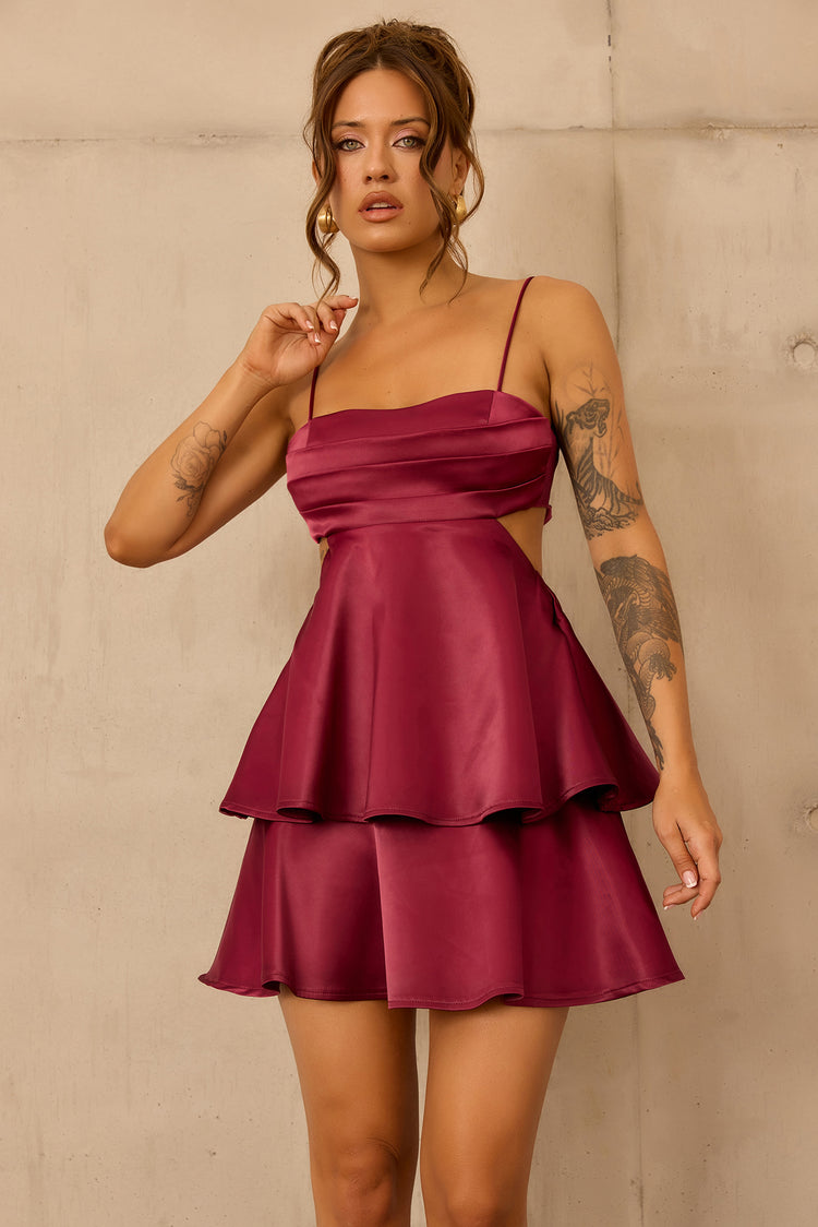 Carmen Mini Dress - Plum for women
