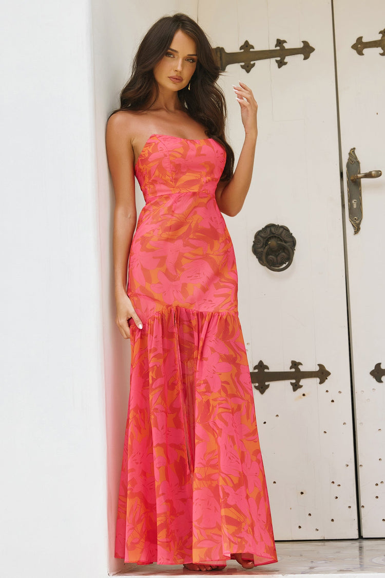 Carnival Colors Maxi Dress - Red for women