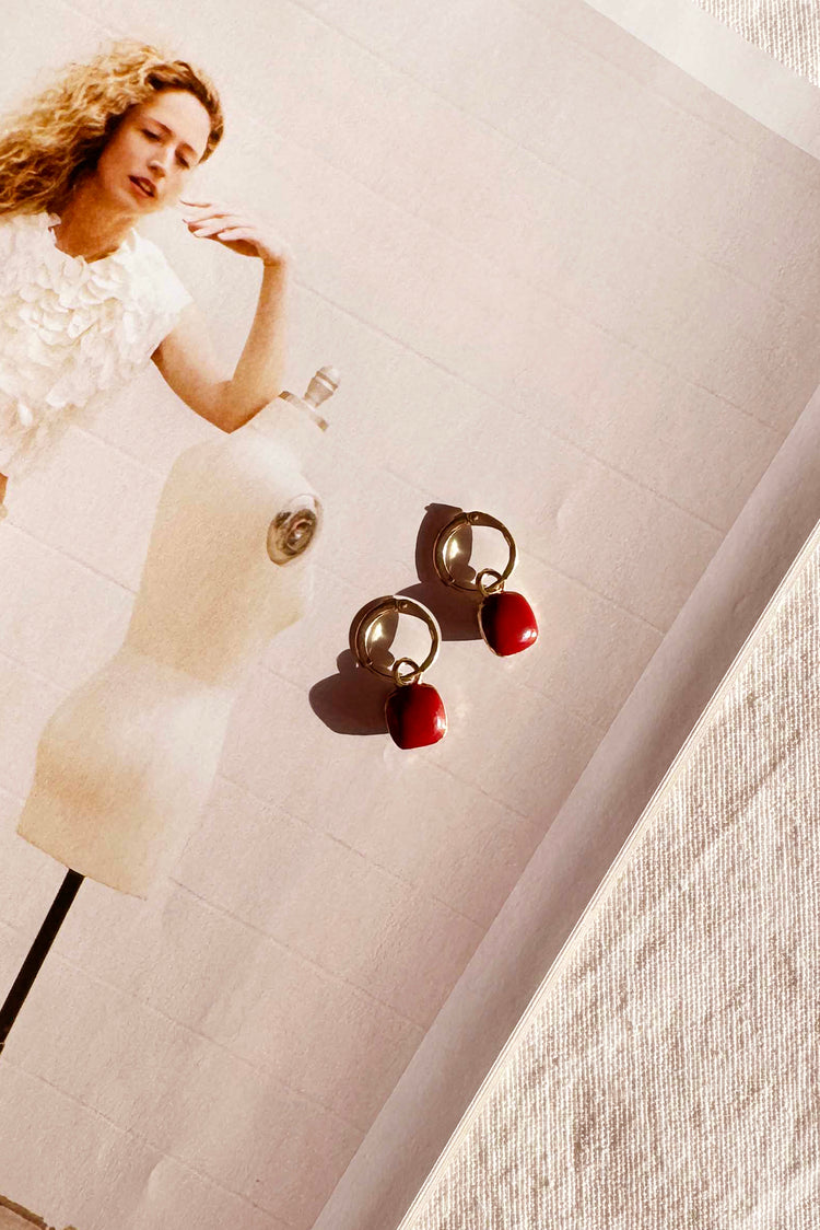 Cerise Drop Earrings - Red for women