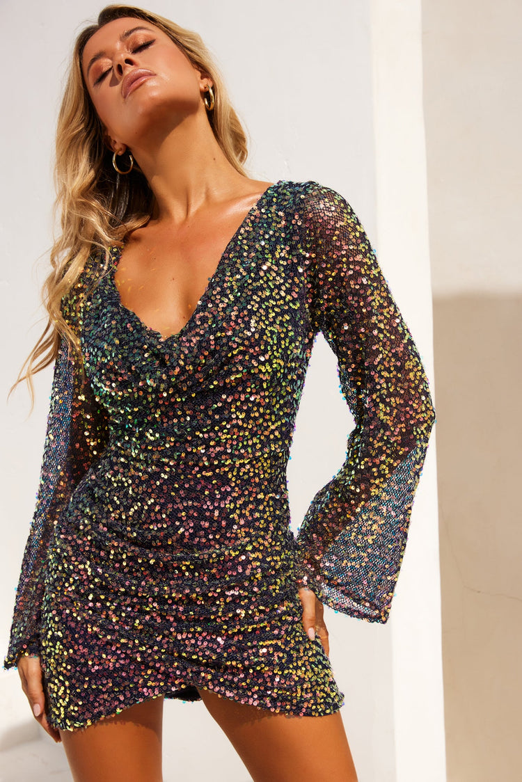 Changing The Rules Mini Dress - Navy for women