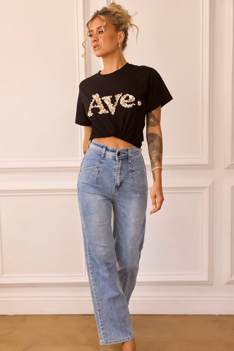 Classic Flare Jeans - Washed Blue for women