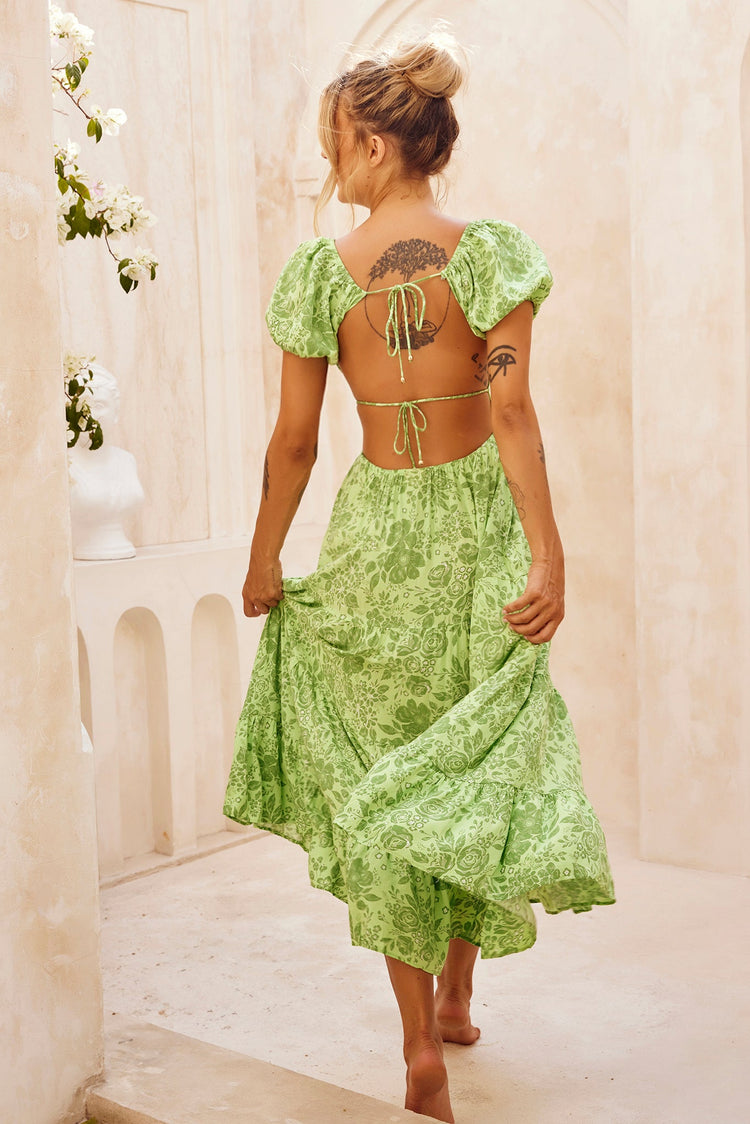 Crushing Midi Dress - Green for women