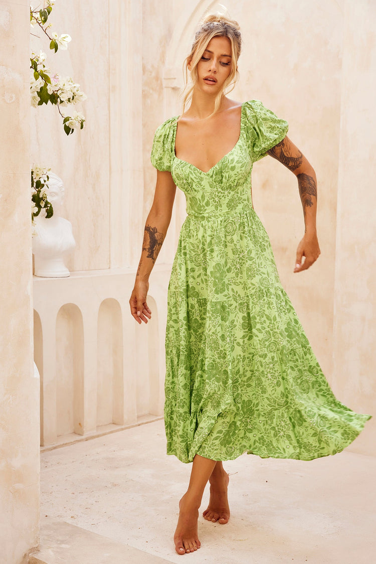 Crushing Midi Dress - Green for women
