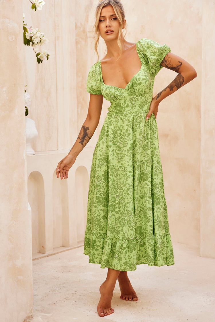 Crushing Midi Dress - Green for women