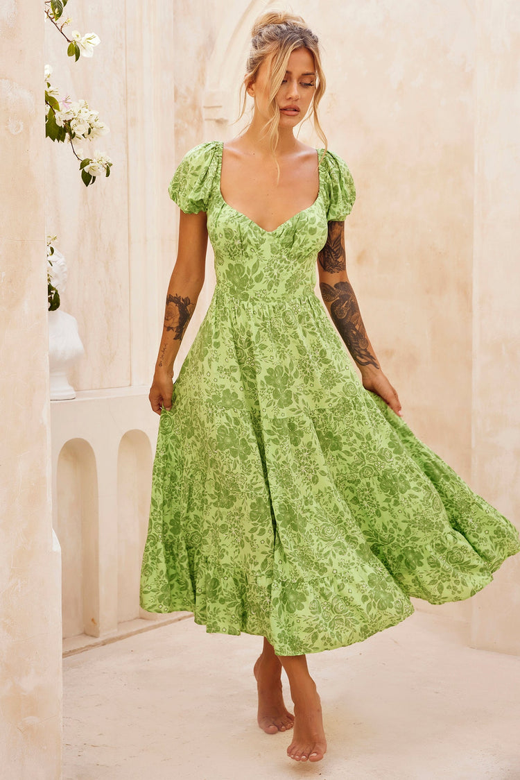 Crushing Midi Dress - Green for women