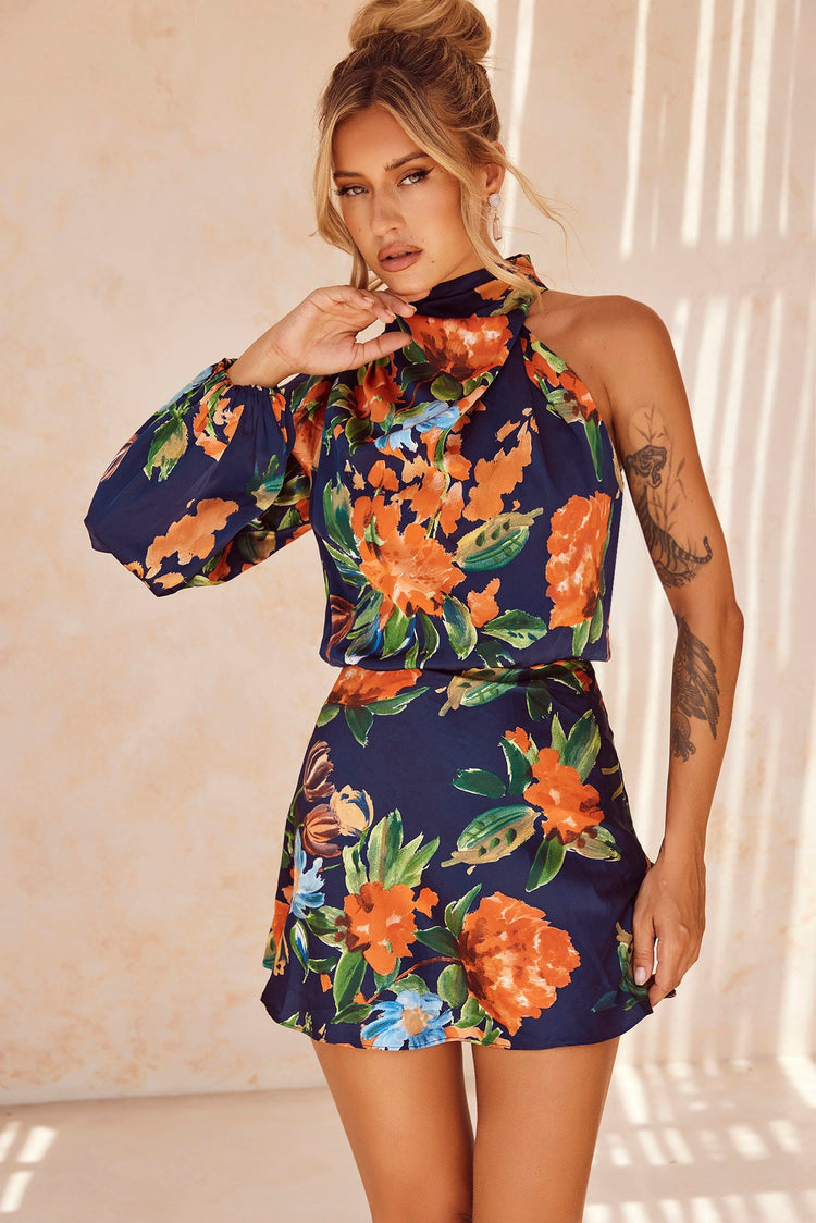 Dance Forever Mini Dress - Navy Multi for women
