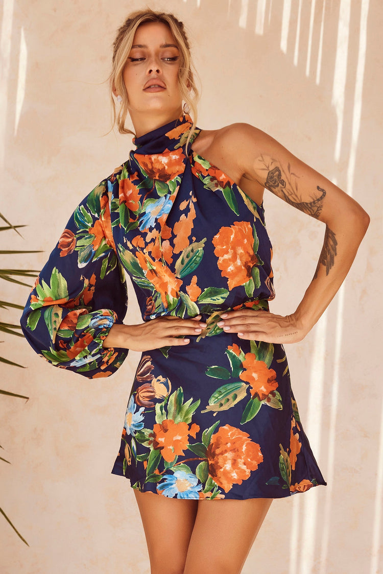 Dance Forever Mini Dress - Navy Multi for women