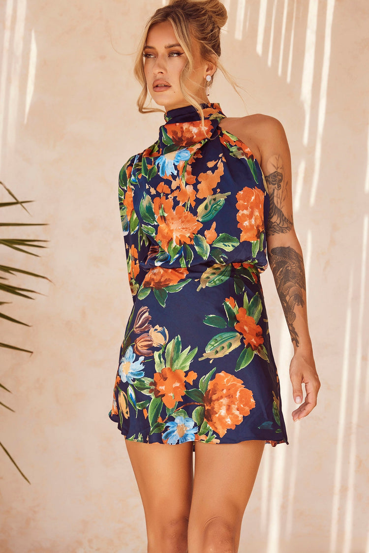 Dance Forever Mini Dress - Navy Multi for women