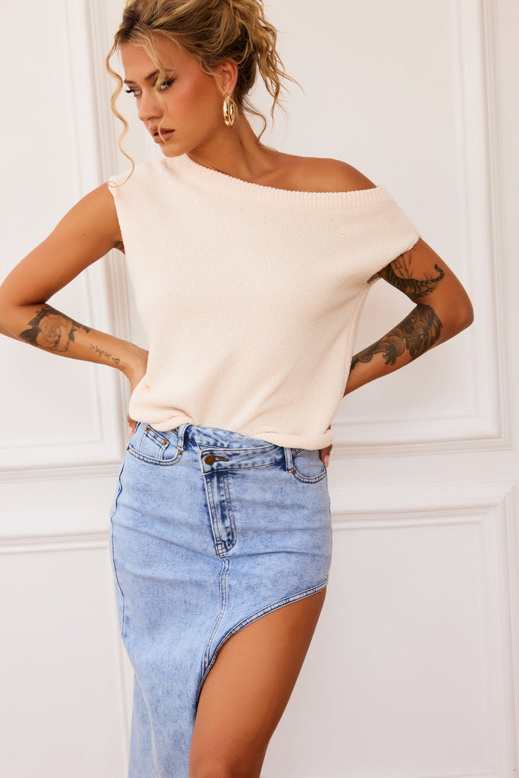 Dance In The Sun Knit Top - Beige for women