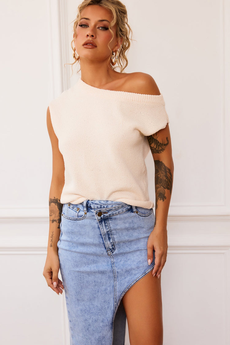 Dance In The Sun Knit Top - Beige for women