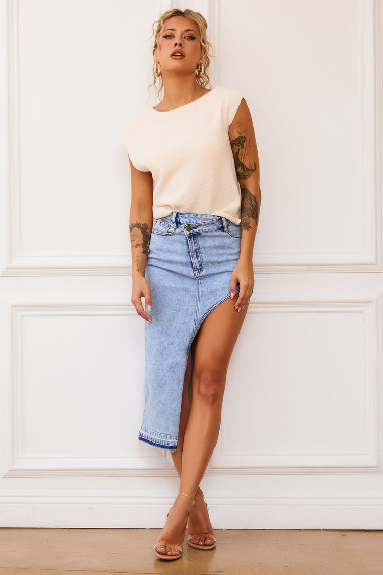 Dance In The Sun Knit Top - Beige for women