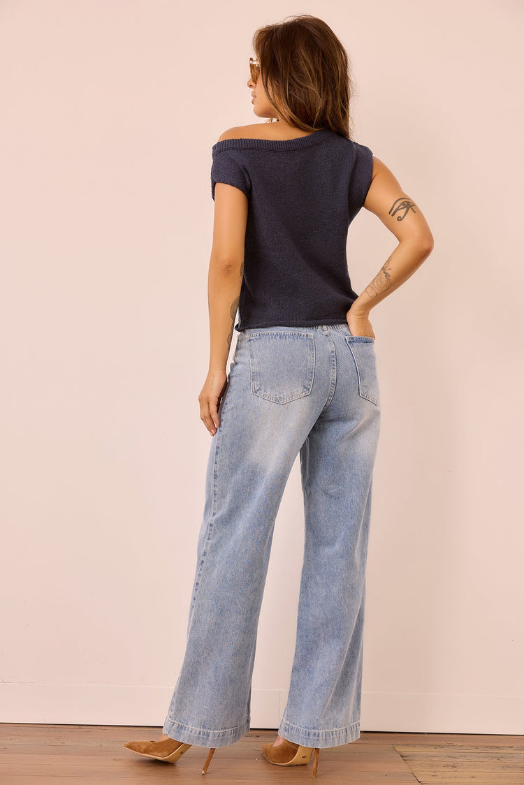 Dance In The Sun Knit Top - Navy for women